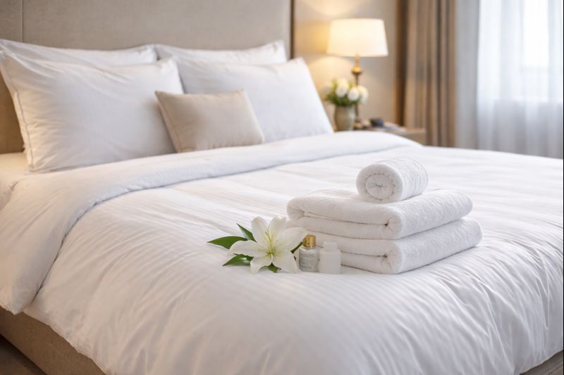 Bílé hotelové povlečení